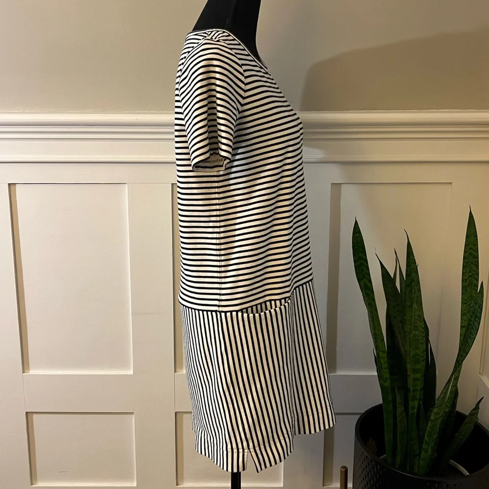 Madewell black and white striped dress with pockets - Picture 2 of 6